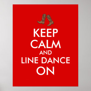 Poster Ligne Danser Cadeau Garder Calme Danseuse Cowboy B