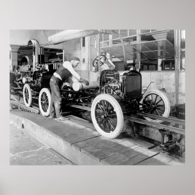 Poster Ligne d'assemblage automatique, années 1920 (Devant)