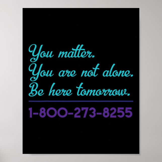 Poster Ligne d'assistance au suicide 1-800-273-8255 Sensi (Devant)
