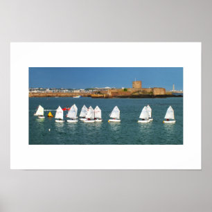 Poster Ligne de bateaux Optimist