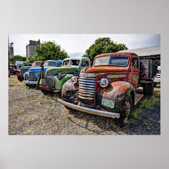 POSTER LIGNE DE CAMION AMÉRICAINE CLASSIQUE (Devant)