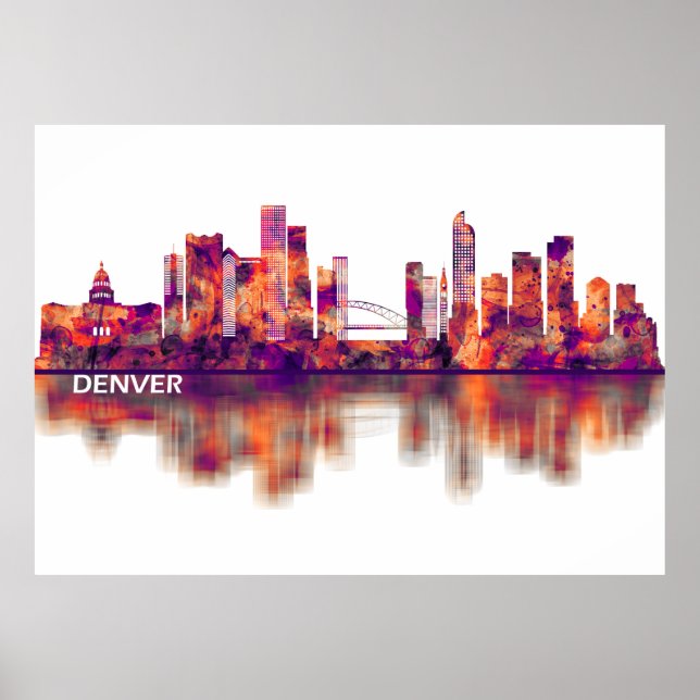 Poster Ligne de Denver Colorado (Devant)