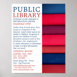 Poster Ligne de livres, Bibliothèque publicitaire