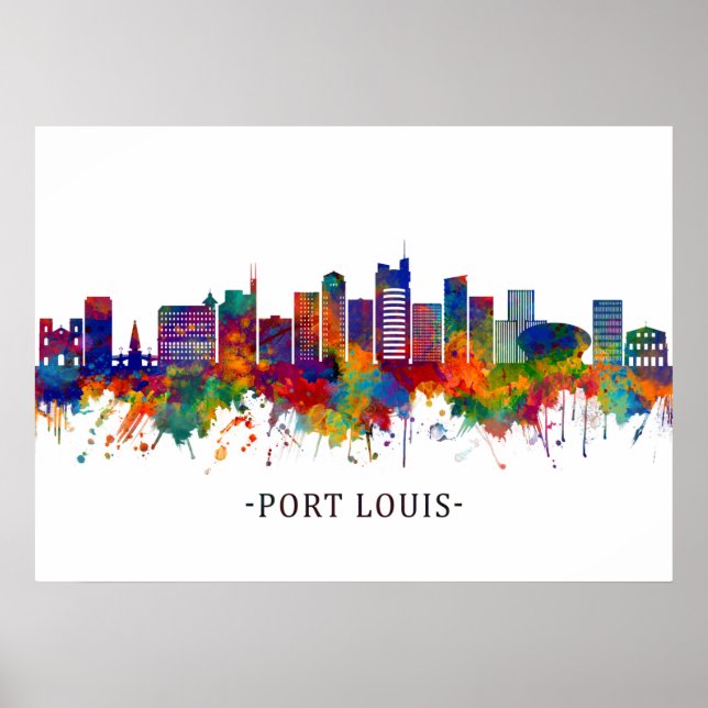 Poster Ligne de Port Louis Maurice (Devant)