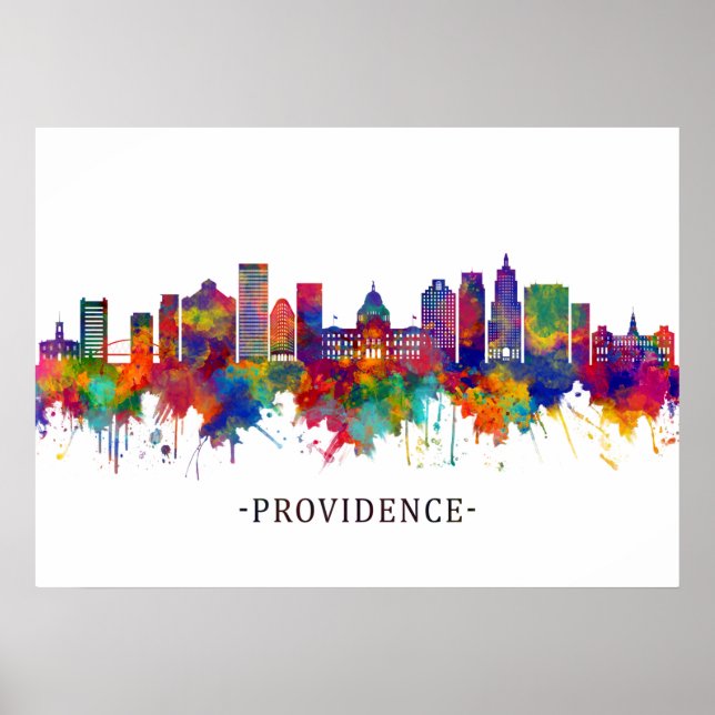 Poster Ligne de Providence Rhode Island (Devant)