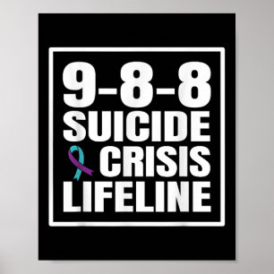 Poster Ligne de vie pour la prévention du suicide 988