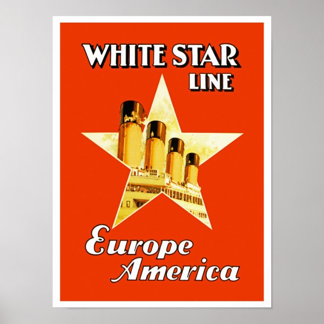 Poster Ligne d'étoile blanche (Devant)
