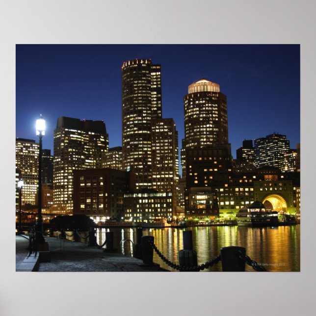 Poster Ligne d'horizon Boston, Massachusetts (Devant)