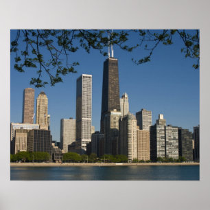 Poster Ligne d'horizon de Chicago et lac Michigan, lac Sh