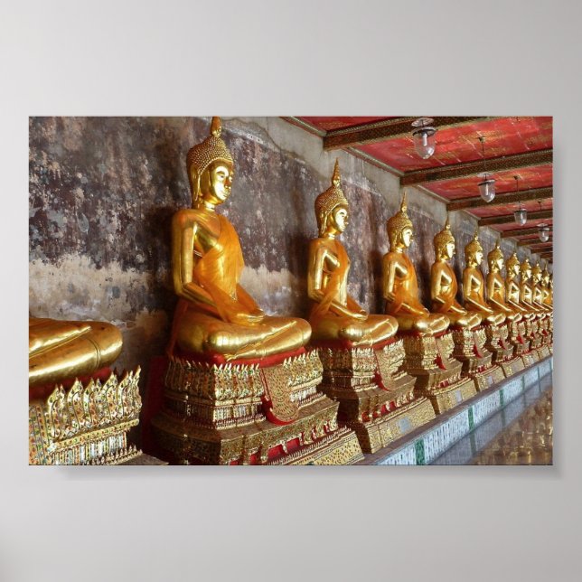 Poster Ligne d'images de Bouddha Thaïlandais (Devant)