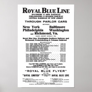 Poster Ligne ferroviaire royale bleue 1908