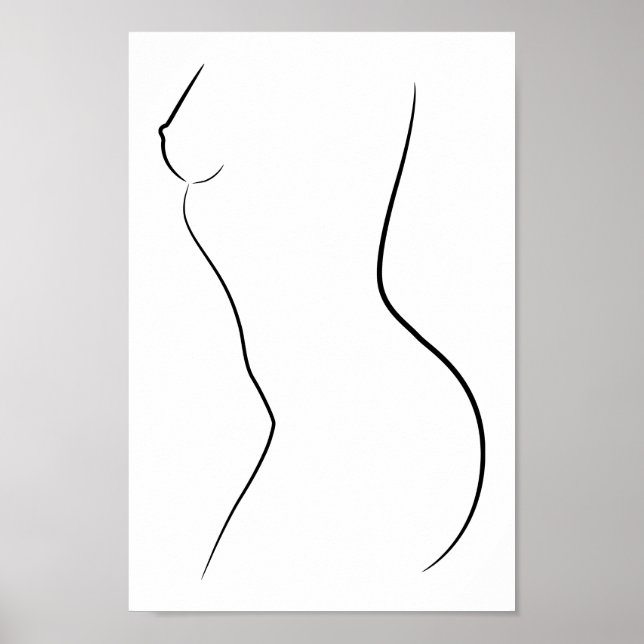 Poster Ligne minimaliste Art Femme Corps Illustration mod (Devant)