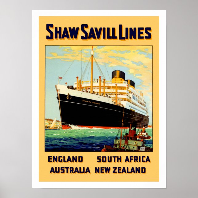 Poster Ligne Shaw Savill (Devant)