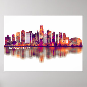 Poster Ligne Skyline de Kansas City Missouri