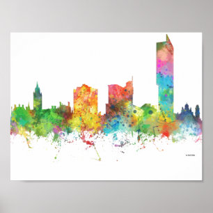 POSTER LIGNE SKYLINE DE MANCHESTER EN ANGLETERRE