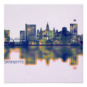 Poster Ligne Skyline Lafayette