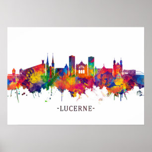 Poster Ligne Skyline Lucerne Suisse