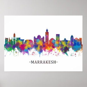 Poster Ligne Skyline Marrakech Maroc