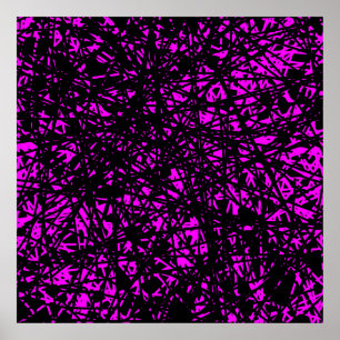 Poster Lignes Abstraites - Magenta