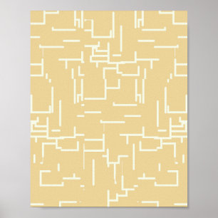 Poster Lignes Abstraites minimalistes Jaune