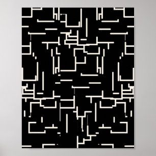 Poster Lignes Abstraites minimalistes Noir
