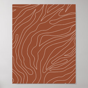 Poster Lignes Abstraites minimes Rouille Terracotta