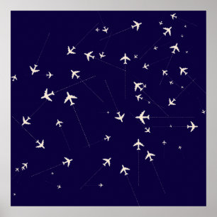 Poster lignes aériennes