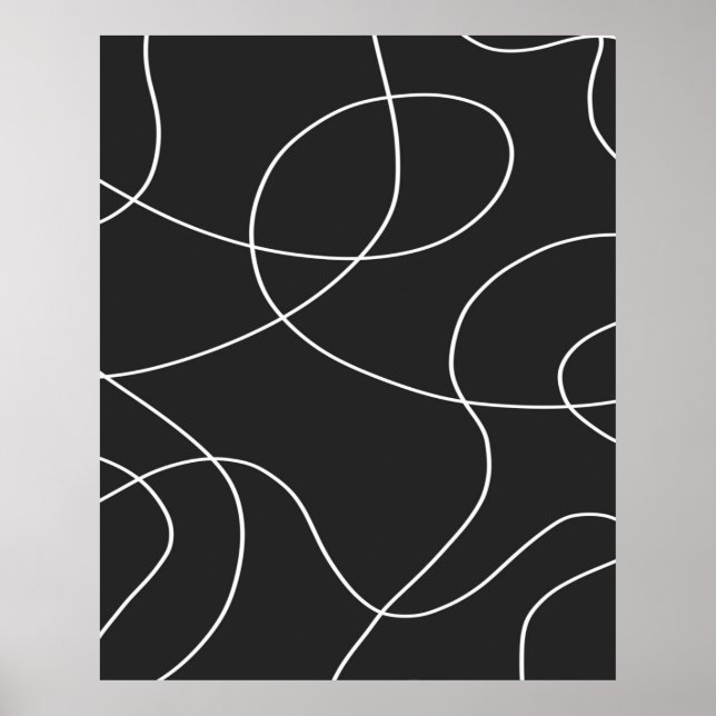 Poster Lignes blanches sur noir (Devant)