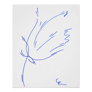 Poster Lignes bleues 2, série "Traits simples"