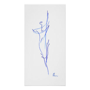 Poster Lignes bleues 3, série "Traits simples"