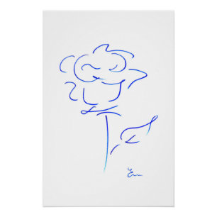 Poster Lignes bleues 4