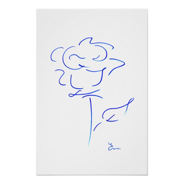 Poster Lignes bleues 4 (Devant)