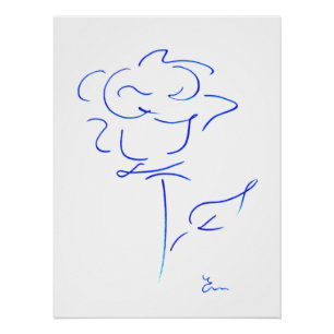 Poster Lignes bleues 4