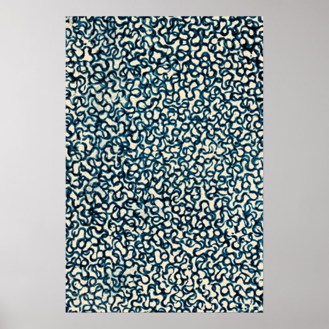 Poster Lignes bleues Art Abstrait (Devant)