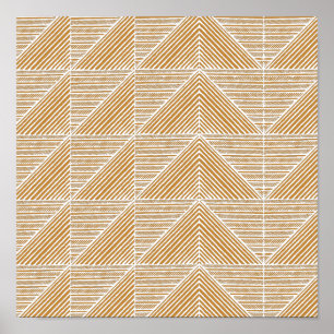 Poster Lignes Chevron Abstraites modernes en Jaune de mou
