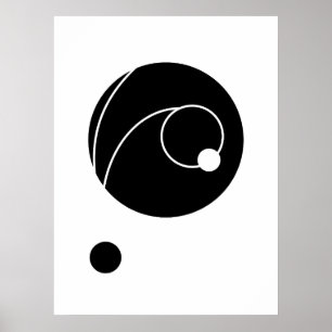 Poster Lignes courbes et cercles Abstraits Geo moderne