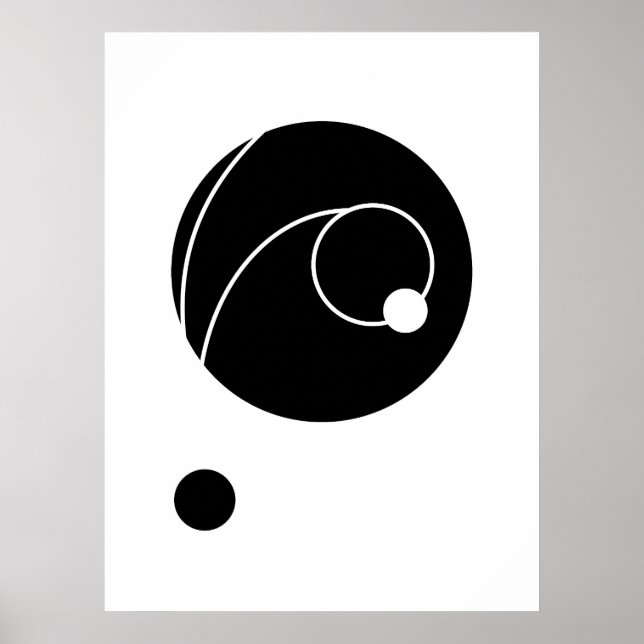 Poster Lignes courbes et cercles Abstraits | Geo moderne (Devant)