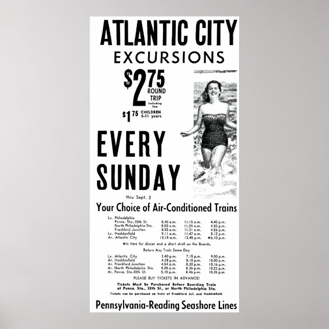 Poster Lignes de bord de mer de Pennsylvanie-Reading 1962 (Devant)