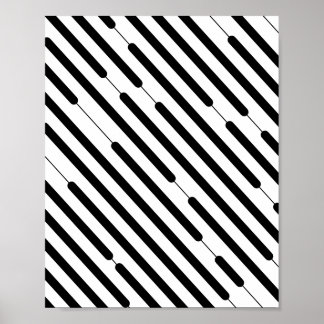 Poster Lignes de hachage noir diagonale