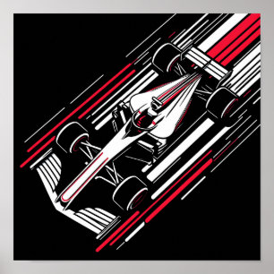 Poster Lignes de vitesse de voiture de course de formule