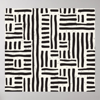 Poster Lignes dessinées à la main, texture grossière et t