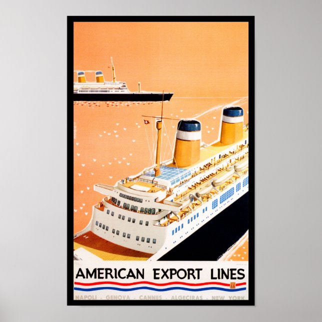 Poster Lignes d'exportation américaines (Devant)