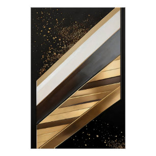 Poster Lignes diagonales d'or