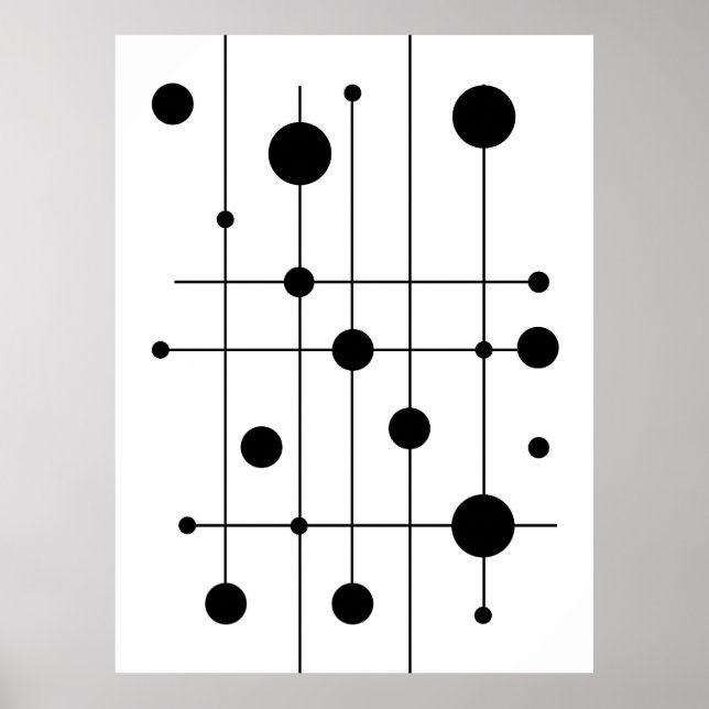 Poster Lignes et cercles géométriques modernes Art | Mini (Devant)