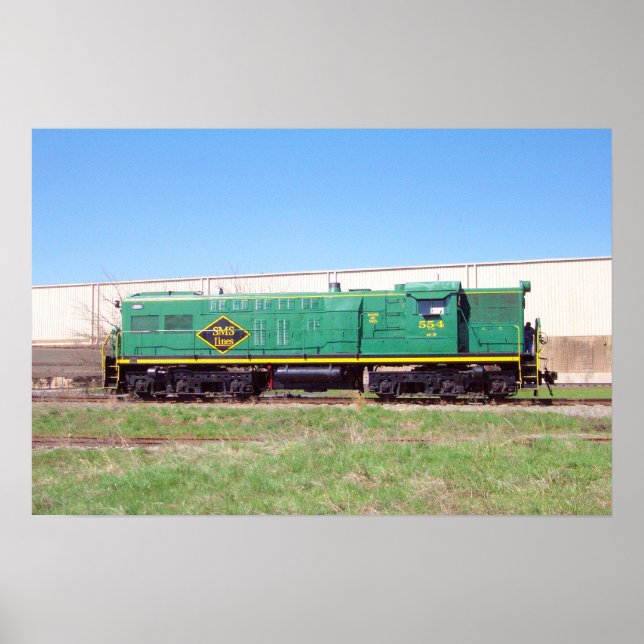 Poster Lignes ferroviaires SMS Baldwin AS616 # 554 (Devant)