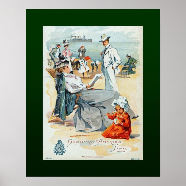 Poster Lignes Hambourg-Amerika~SS Victoria Luise~Children (Devant)