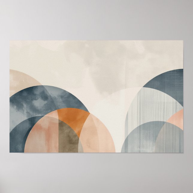 Poster Lignes intersectées courbes avec espace de copie (Devant)