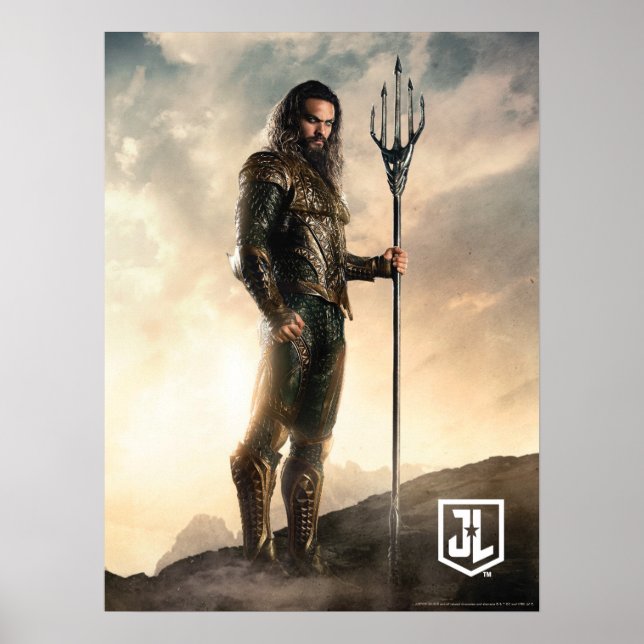 Poster Ligue de Justice | Aquaman Sur Le Champ De Bataill (Devant)
