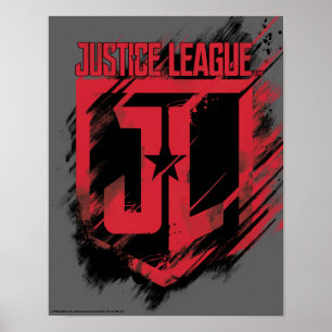 Poster Ligue de Justice   Bouclier JL de peinture brossé