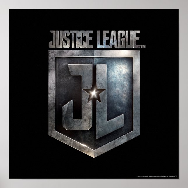Poster Ligue de Justice | Bouclier JL métallique (Devant)